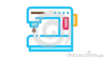 Sewing Machine Icon Animation Stock Footage - Video of cloth, needle:  223428790