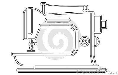 Sewing machine icon. Tailor concept. Vector Outline Vector Illustration