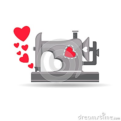 From sewing machine with love Vector Illustration