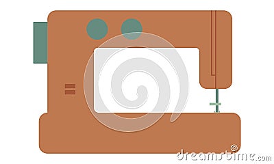 Sewing machine. Tool for sewing clothes. Tool for hobbies and crafts. Flat style. Vector. Vector Illustration