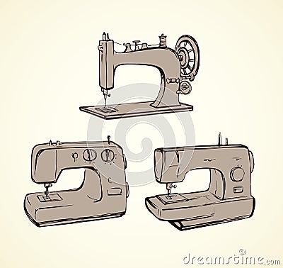 Sewing machine. Vector drawing Vector Illustration