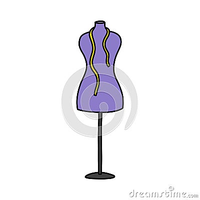 Sewing mannequin doodle icon, vector illustration Cartoon Illustration