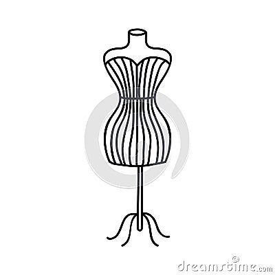 Sewing mannequin doodle icon, vector illustration Cartoon Illustration