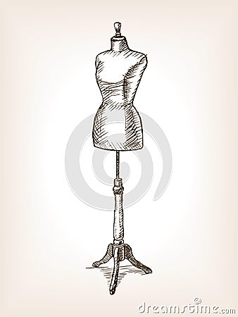 Sewing Mannequin sketch vector illustration Vector Illustration