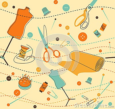 Sewing pattern Vector Illustration