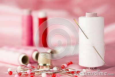 Sewing pink Stock Photo