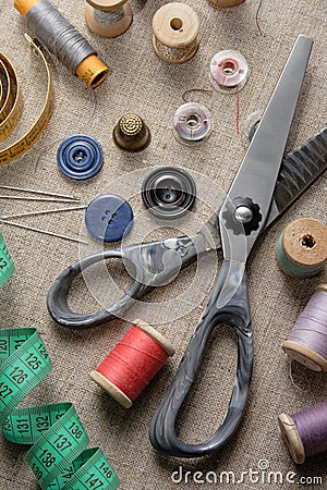 Sewing supplies Stock Photo