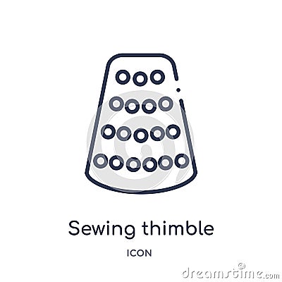 sewing thimble black variant? icon from woman clothing outline collection. Thin line sewing thimble black variant? icon isolated Vector Illustration