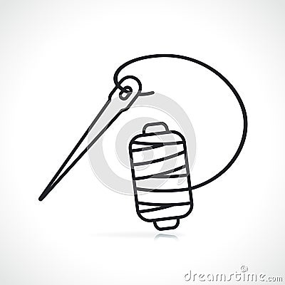 sewing thread and needle icon Vector Illustration