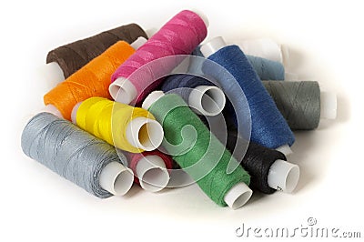 Sewing thread pile Stock Photo