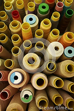 Sewing Thread Spools Stock Photo