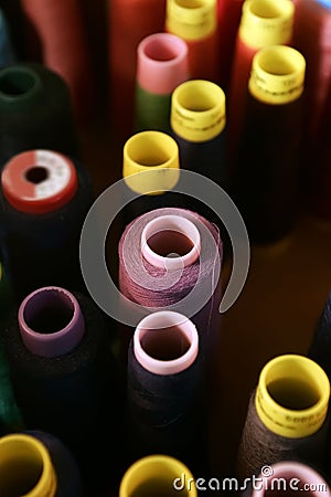 Sewing Thread Spools Stock Photo