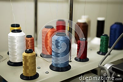 Sewing Thread Spools Stock Photo