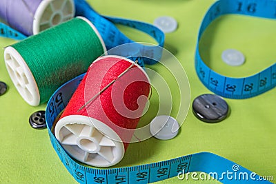 Sewing threads, meter Stock Photo