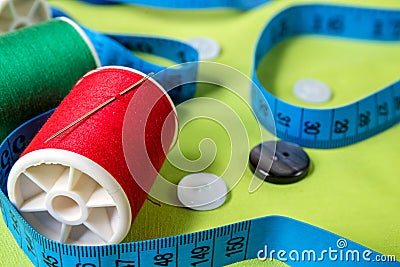 Sewing threads, meter Stock Photo