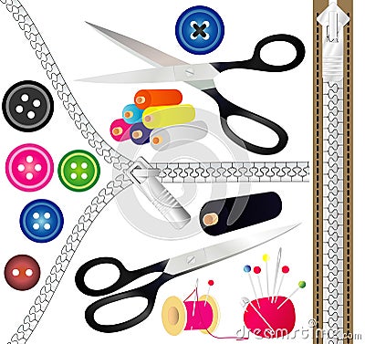 Sewing tools Vector Illustration