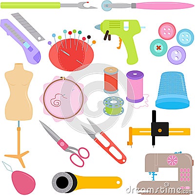 Sewing Tools and Handicraft Stock Photo