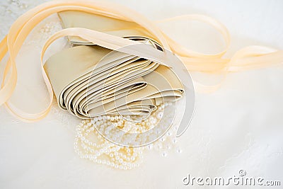 Sewing tools on a table Stock Photo