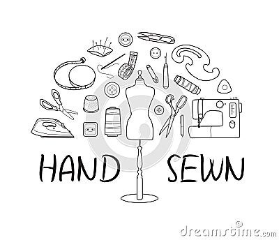 Sewing tools vector concept Vector Illustration