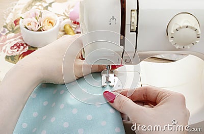 Sewing woman Stock Photo