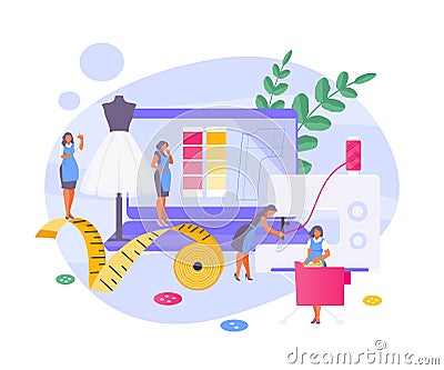 Sewing workshop vector Vector Illustration