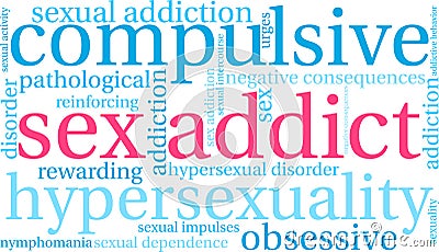 Sex Addict Word Cloud Stock Photo