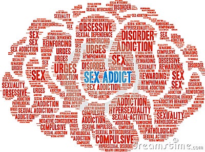 Sex Addict Word Cloud Stock Photo