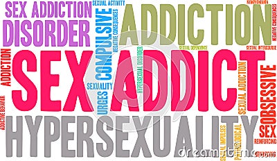 Sex Addict Word Cloud Stock Photo