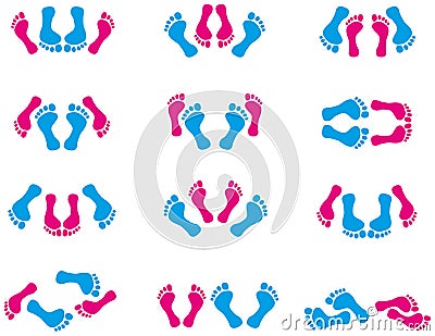 Sex Feet Positions Vector Illustration