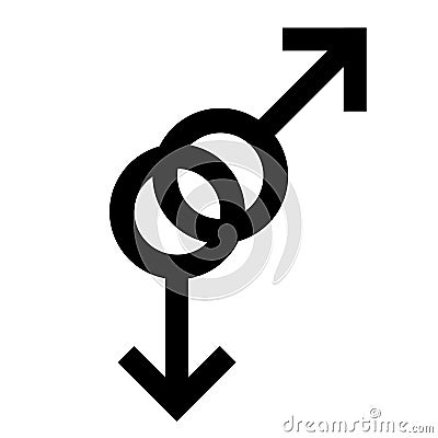 Sex homosexual black symbol. Gender man symbol. Male abstract symbol. Vector Illustration Stock Photo
