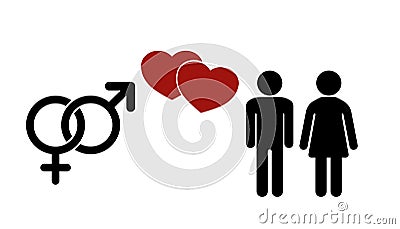 Sex icon. Gender Signs. Male and female symbols. Man and Woman Icon Vector Illustration