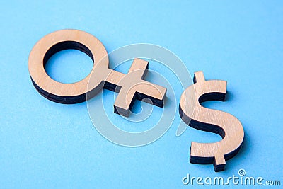 Sex for money. Prostitution and intimate services for money Stock Photo