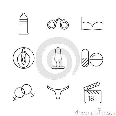 Sex shop icons Vector Illustration