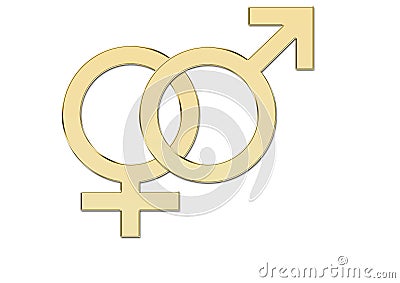 Sex symbols in Gold Stock Photo