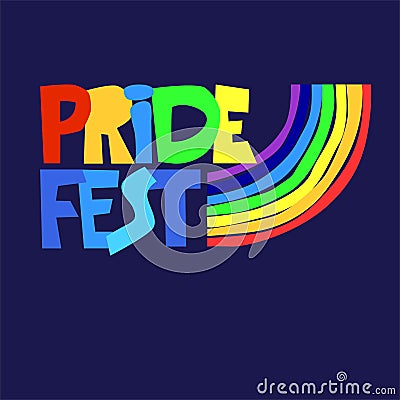 Sexual diversity celebrations logo. Hand lettering in rainbow colors with rainbow sign. Sex minorities support concept Stock Photo