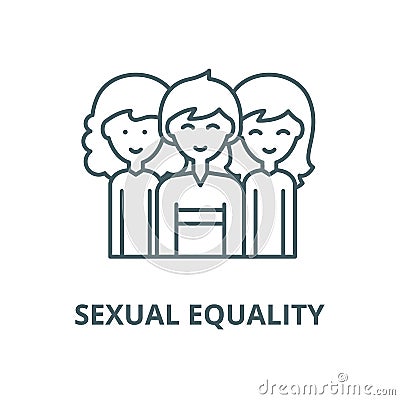 Sexual equality vector line icon, linear concept, outline sign, symbol Vector Illustration