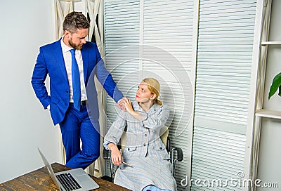 Sexual harassment at work. Recognize pursuer. Flirtation or sexual harassment recognize and report. Toxic work Stock Photo