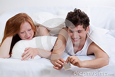 Sexual life with contraception Stock Photo