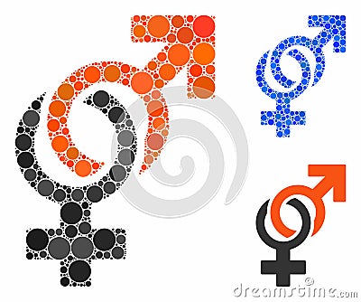 Sexual symbols Mosaic Icon of Circles Vector Illustration