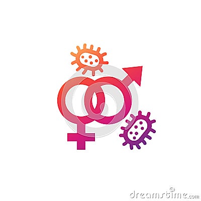 Sexual transmitted disease icon on white Vector Illustration