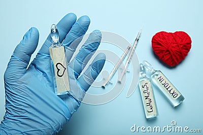 Sexuality and love, oxytocin hormone in body. Pregnant concept Stock Photo