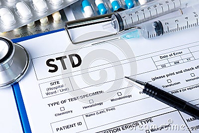 Sexually Transmitted Diseases HIV, HBV, HCV, Syphilis STD ,ST Stock Photo