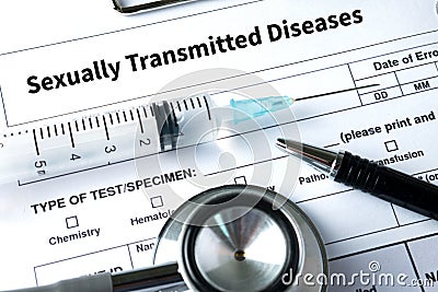 Sexually Transmitted Diseases HIV, HBV, HCV, Syphilis STD ,ST Stock Photo