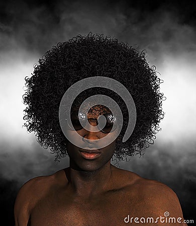 African American, Afro Hair Stock Photo