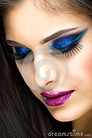 Beauty Girl with Fantasy makeup Stock Photo