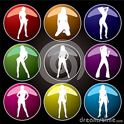buttons coloured Vector Illustration