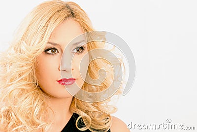 curly blonde Stock Photo