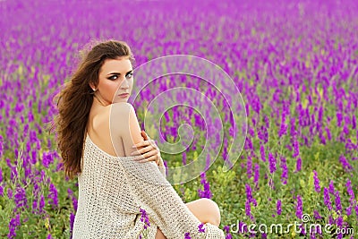 curly brunette Stock Photo