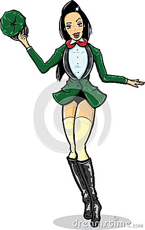 female chauffeur model Vector Illustration