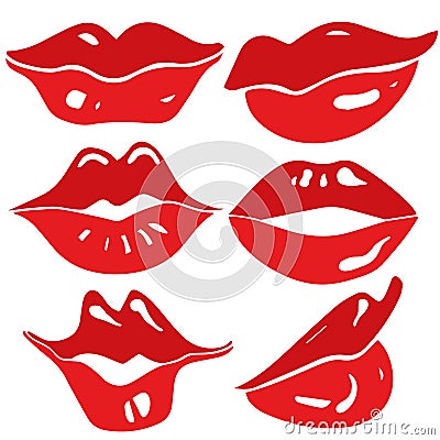 female lips set - vector Vector Illustration